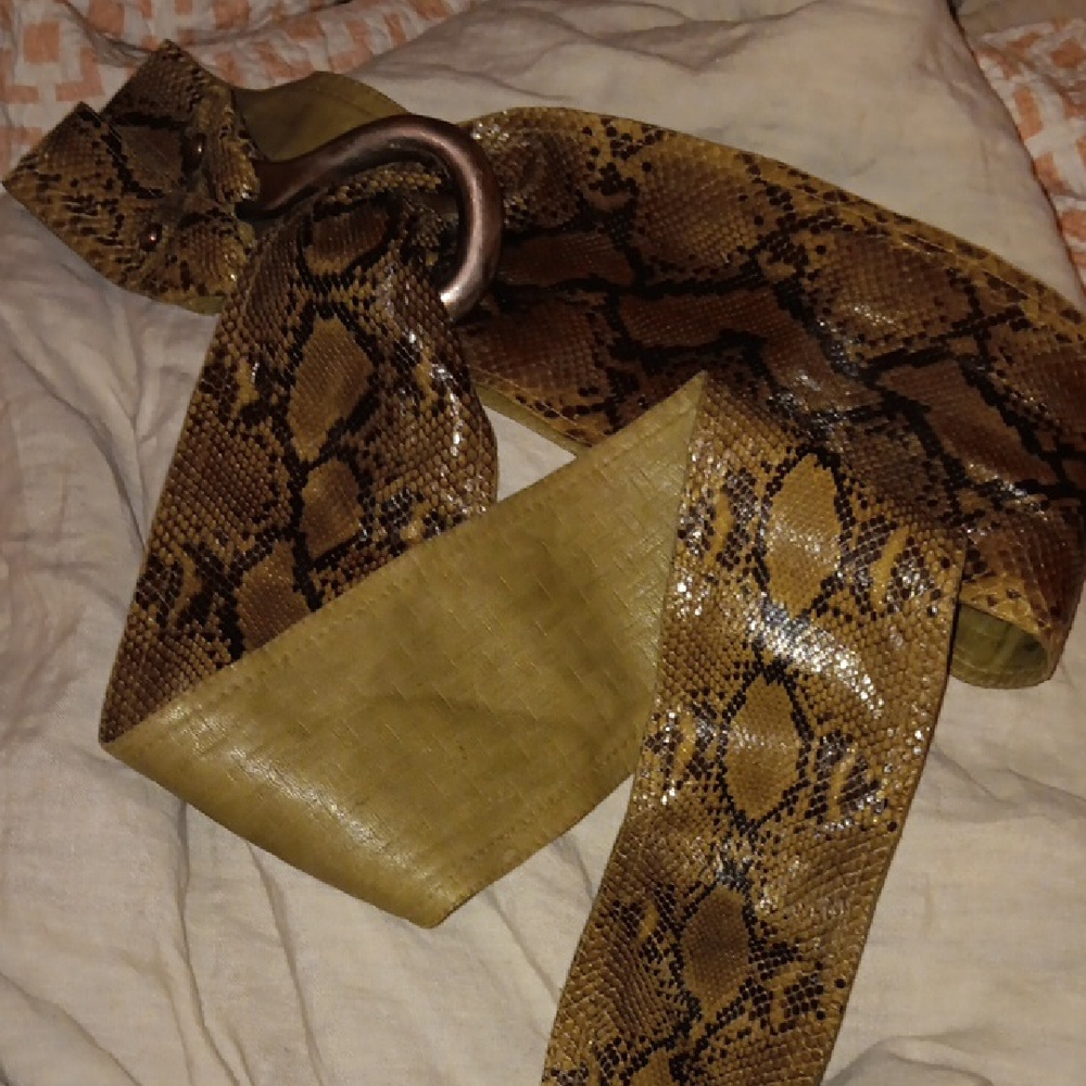 Eclectic Snake Pattern Women's Belt W 925 Heavey Buttons And 925 hallowed Buckle